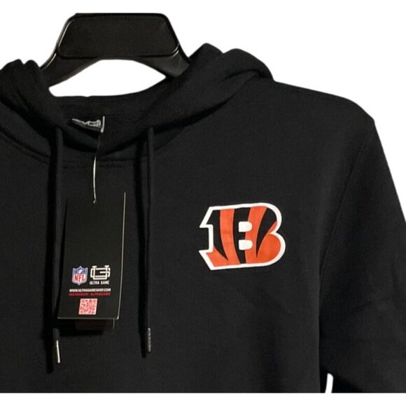 NFL Ultra Game Cincinnati Bengals Hoodie Mens Small Black Cotton Blend - Picture 6 of 12